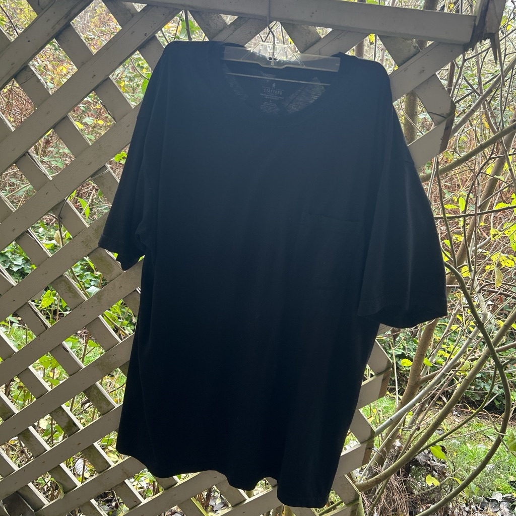 Stafford Classic Fit Premium Heavyweight Pocket T-Shirt - Black, Men's L